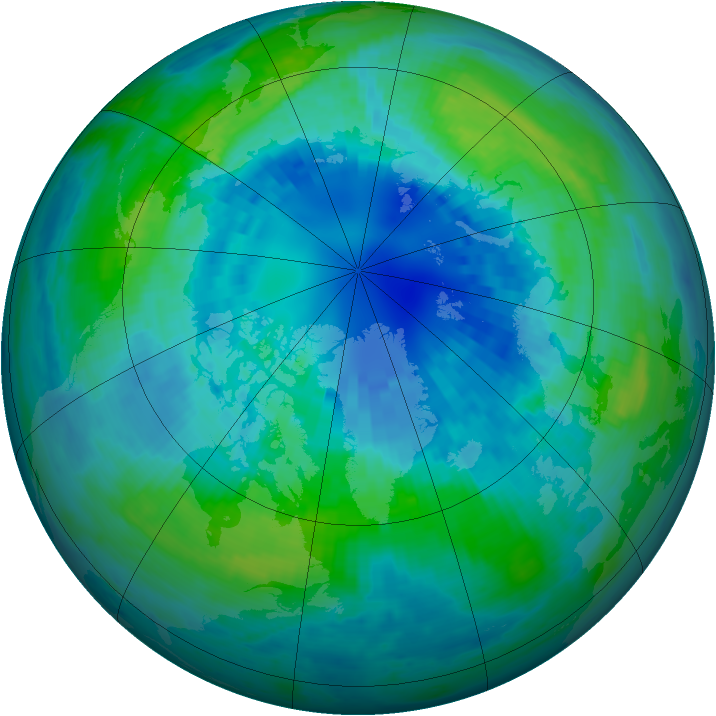 Arctic ozone map for 08 October 2002